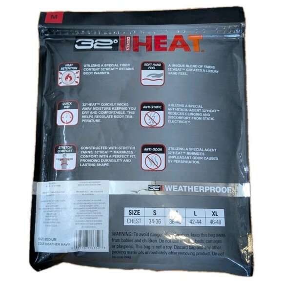 32 Degrees Heat Mens Medium Weatherproof Long Sleeve Crewneck Shirt - Picture 2 of 2